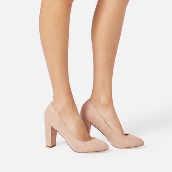 JustFab Shoes - Just Fab Lavine Block Heel Pump Blush
